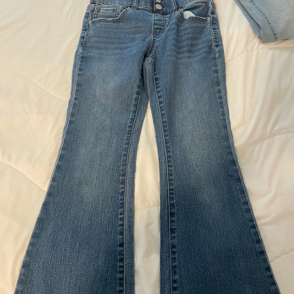 Vanilla Star Blue Boot-Cut Jeans with Gradient Wash Girls